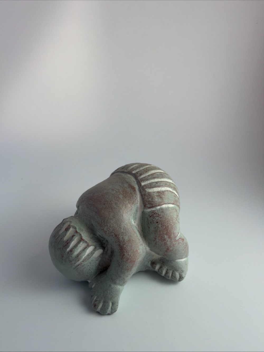 Vintage Isabel Bloom 3” Tumbling Boy Child Concrete Signed Art Sculpture